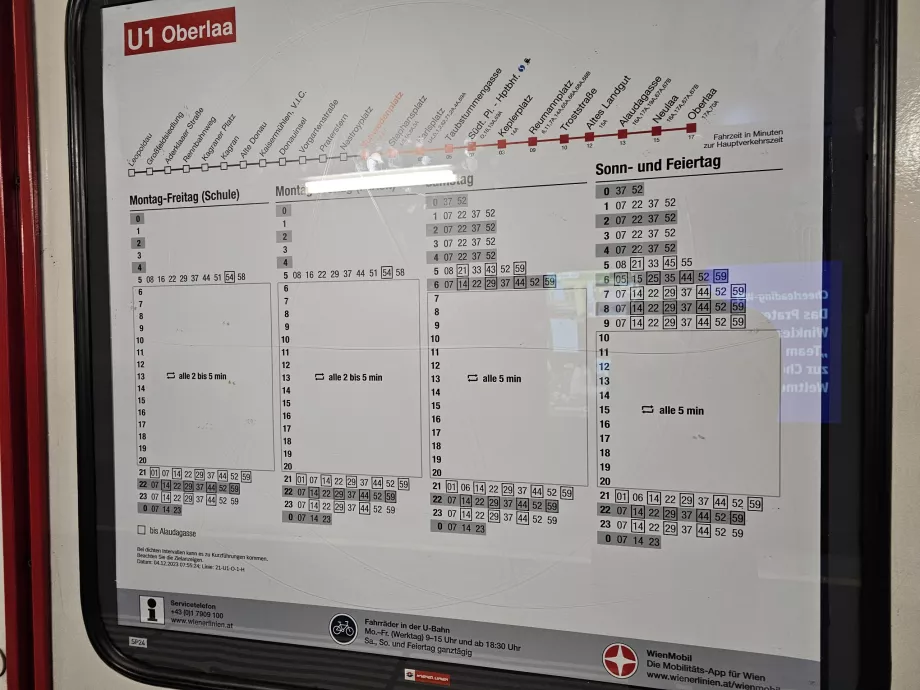 Horaire du métro