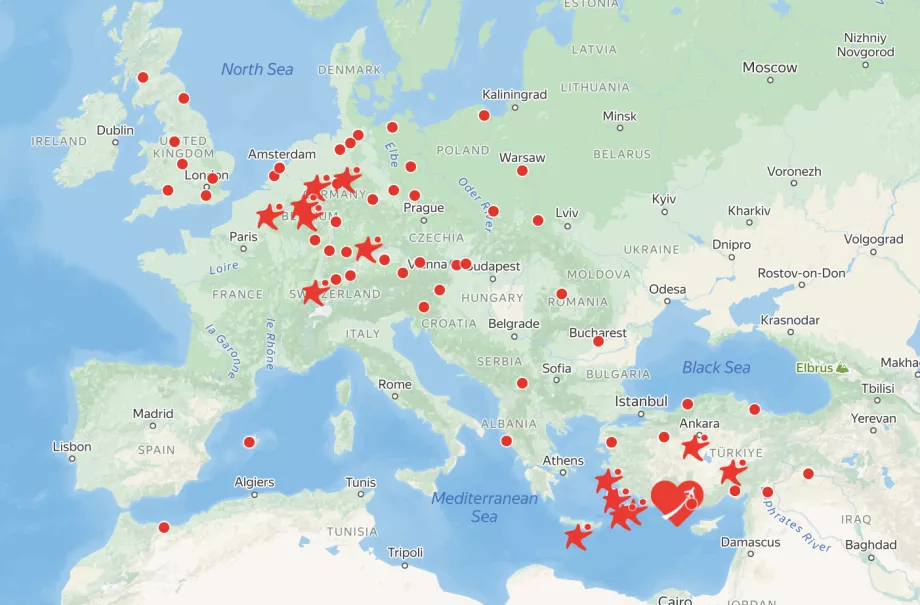 Carte routière Corendon Airlines