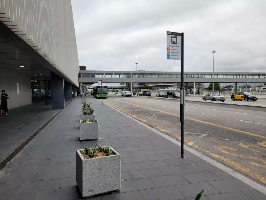 Bus stop 46 in front of Terminal 2