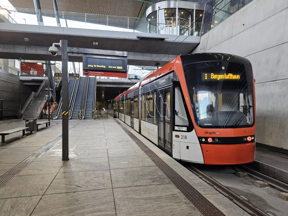 Tram à l'aéroport de Bergen