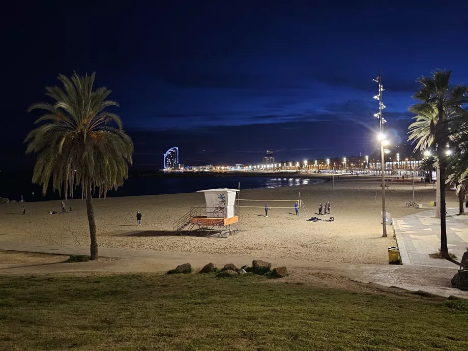 Plage de nuit de la Barceloneta