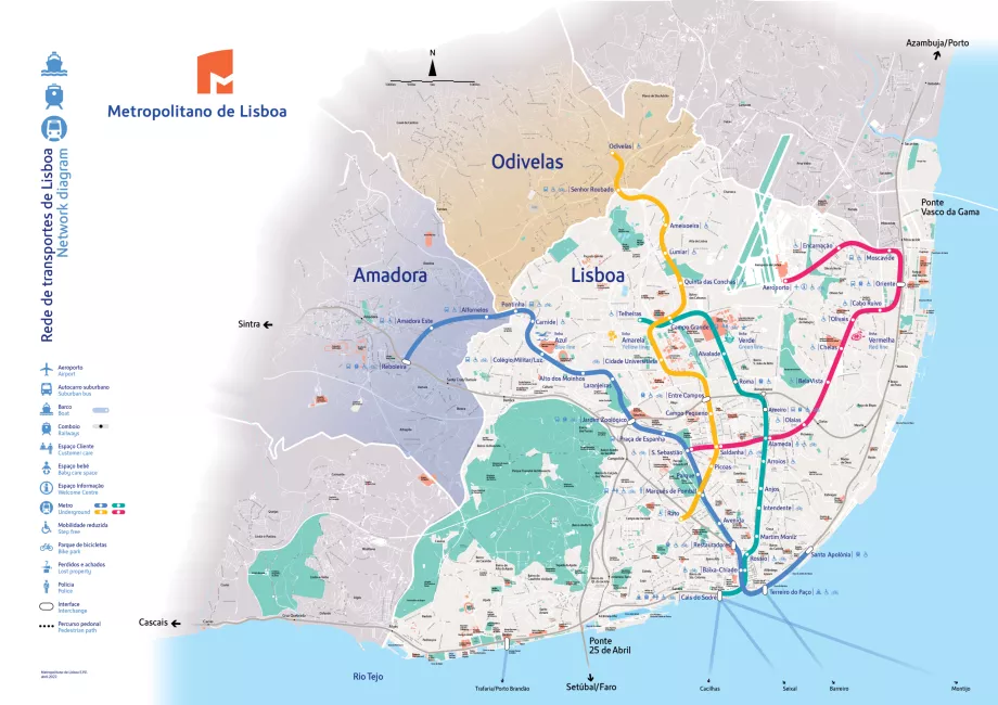 Carte du métro de Lisbonne