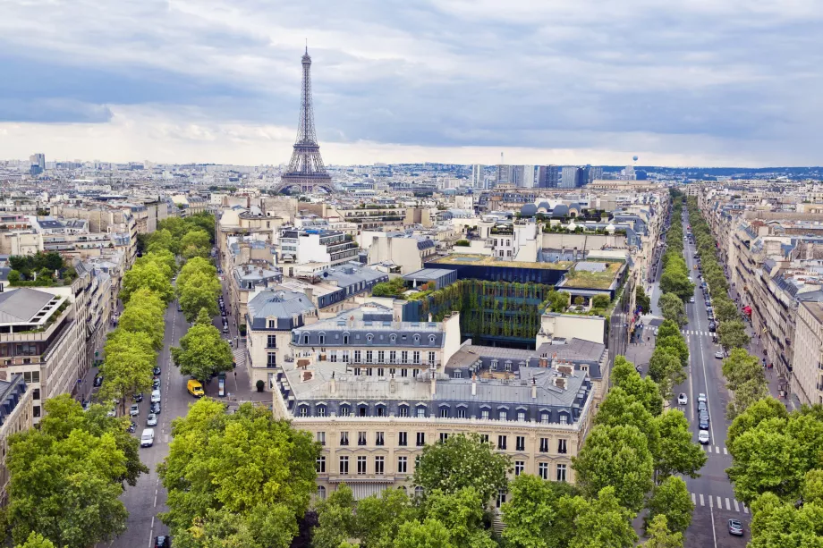 Vue sur les toits de la Tour Eiffel