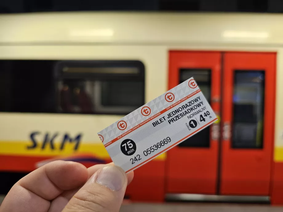 Ticket pour les trains, métros, trams et bus Skm (à marquer dans le valideur)