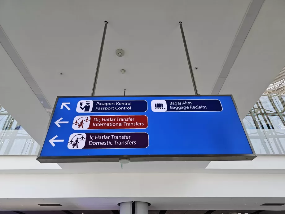 Signalisation à l'aéroport d'Istanbul