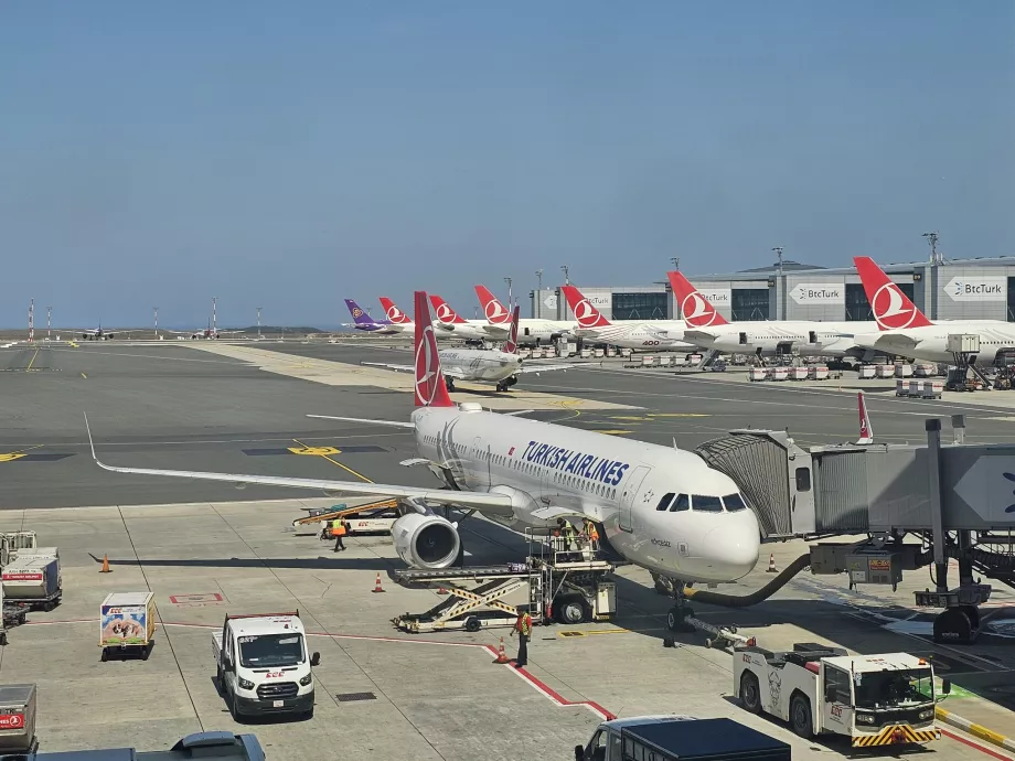 Avion de Turkish Airlines à l'aéroport d'Istanbul