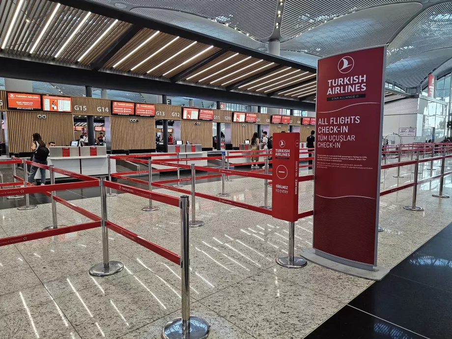 Comptoirs d'enregistrement à l'aéroport d'Istanbul