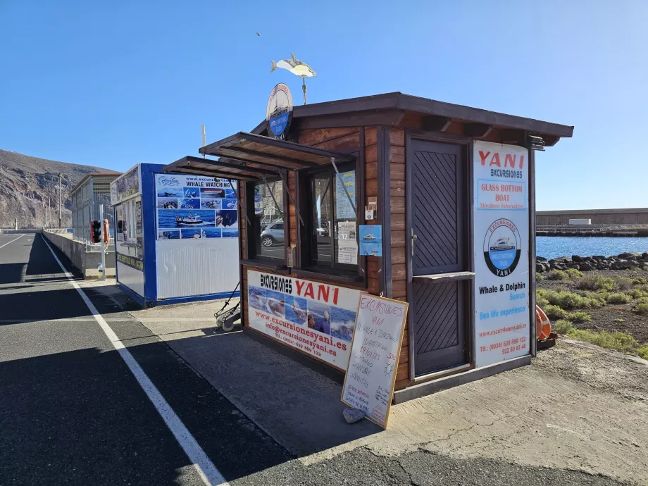 Stands des sociétés organisant des croisières d'observation des baleines