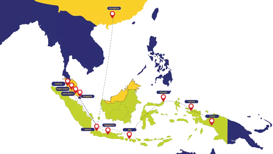 Carte de l'itinéraire TransNusa