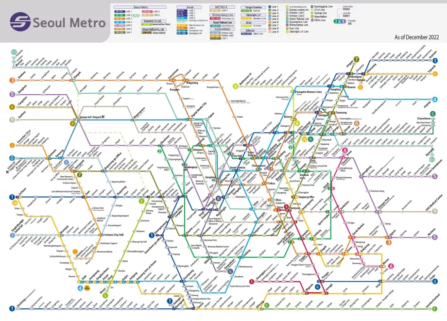 Carte du métro de Séoul