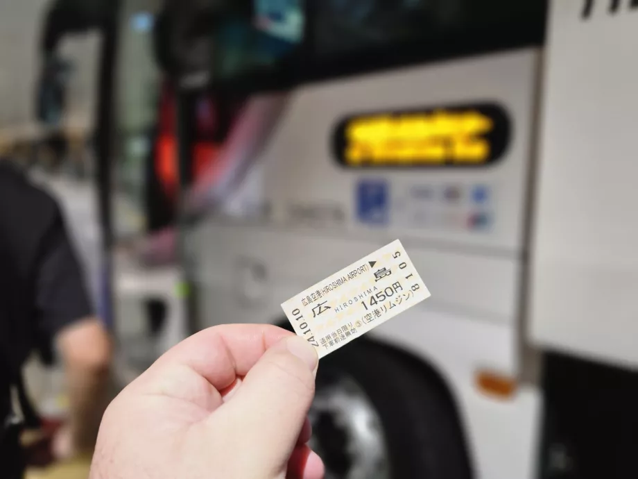 Billet de bus de l'aéroport au centre-ville d'Hiroshima