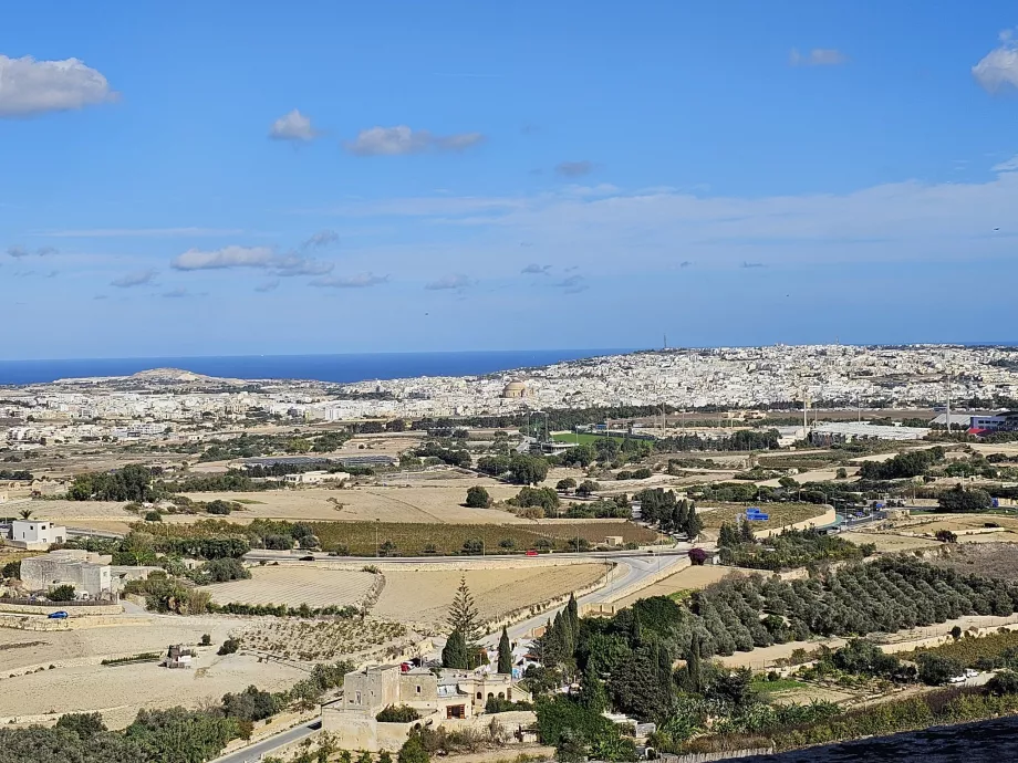 Vue des remparts de Mdina