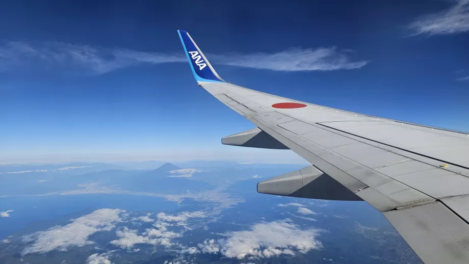 Vol Nagoya - Tokyo Haneda avec le Mont Fuji en arrière-plan