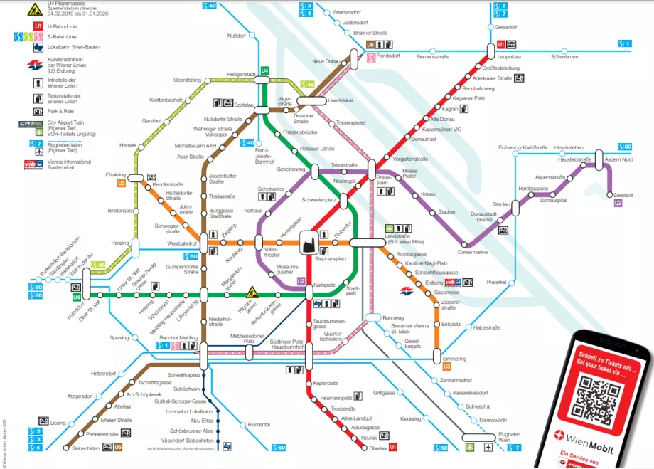 Plan du métro de Vienne