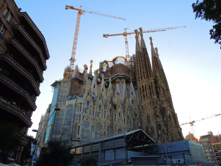 Construction en cours de la Sagrada Família