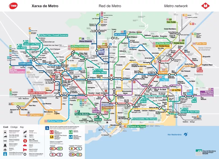 Plan de métro de Barcelone