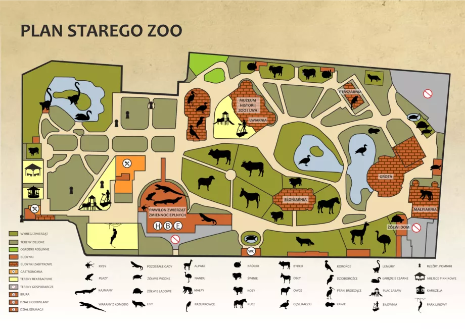 Carte de l'ancien zoo de Poznan